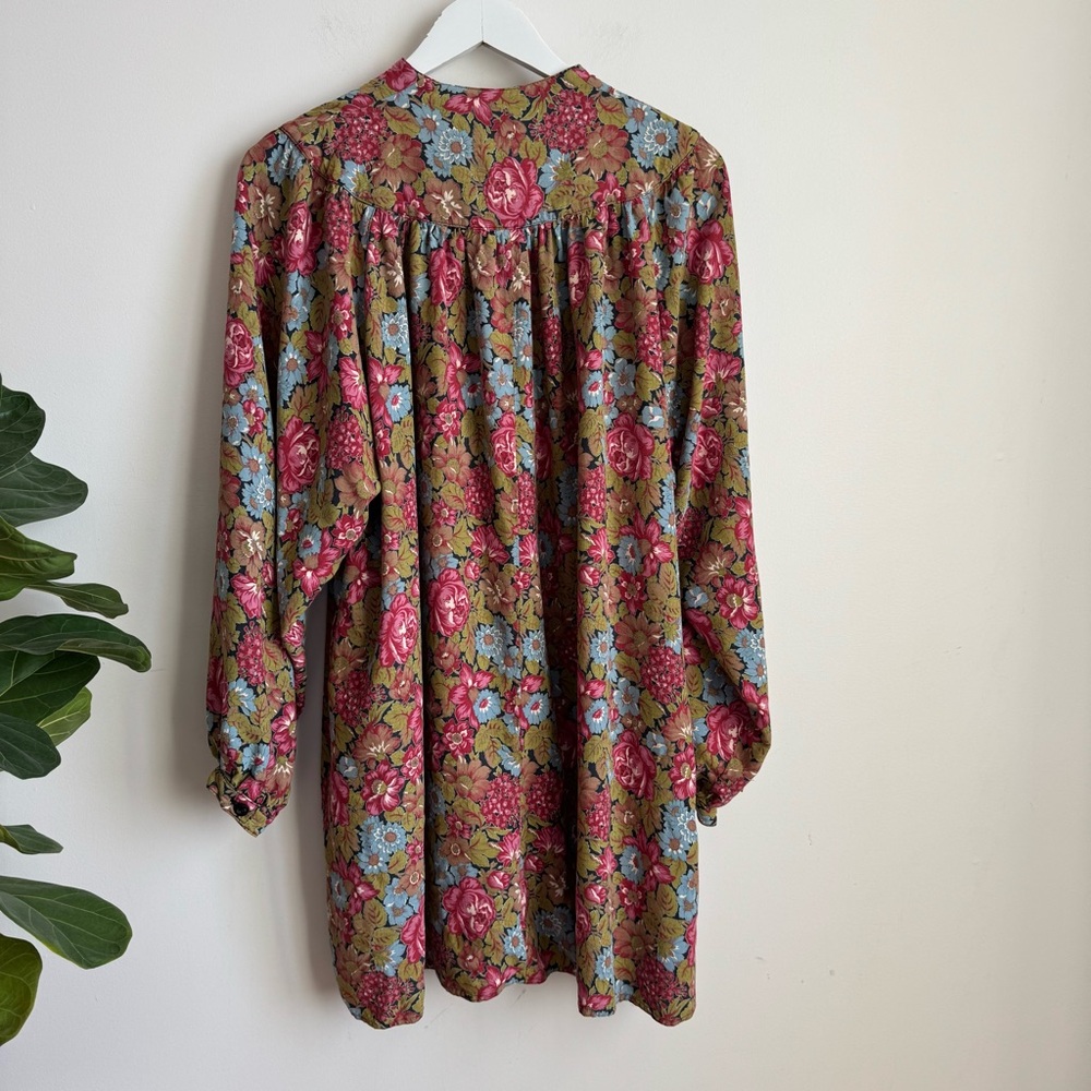 Vintage 70s Simon Chang Floral Prairie Dress Mini Cottagecore Boho Romantic - Picture 3 of 11